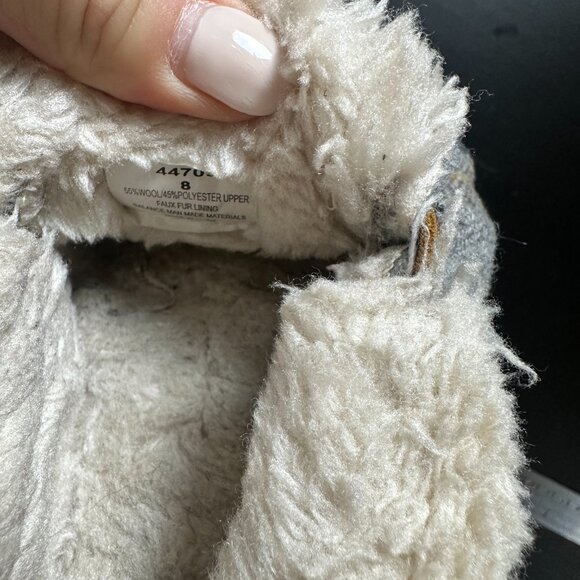 MINNETONKA Grey Plaid Sherpa Lined Slippers Size 8 - Picture 5 of 12